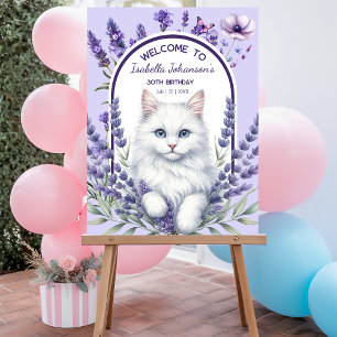 Eleganter Lavender und Katze zum Geburtstag Acrylschild