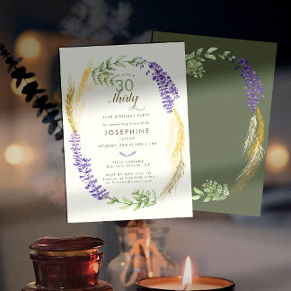Eleganter Lavender Wheat Wreath Wellness-Center 30 Einladung