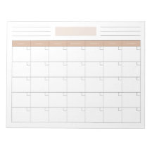 Eleganter leerer monatlicher Kalenderplaner Notepa