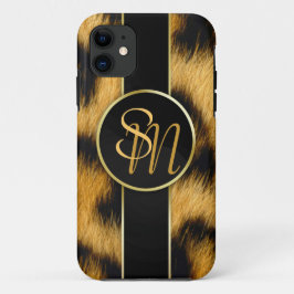 Eleganter Leopard-Druck-Monogramm-Skript iPhone title_seo2