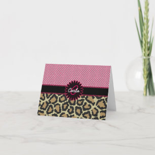Eleganter Leopard-Druck und Tupfen-Monogramm
