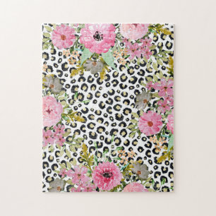 Eleganter Leopardenprint und Blumendesign