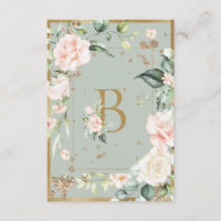 Eleganter Letter B Monogram Aquarellfarbene Rosen