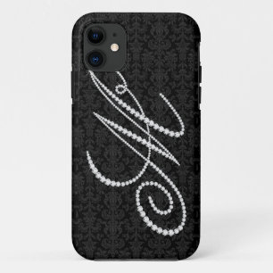 Eleganter Letter M Sparkling Diamonds Monogram Case-Mate iPhone Hülle