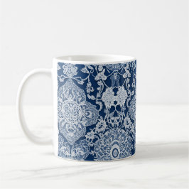 Eleganter Lichteffekt Blüte in Blau und Weiß Kaffeetasse