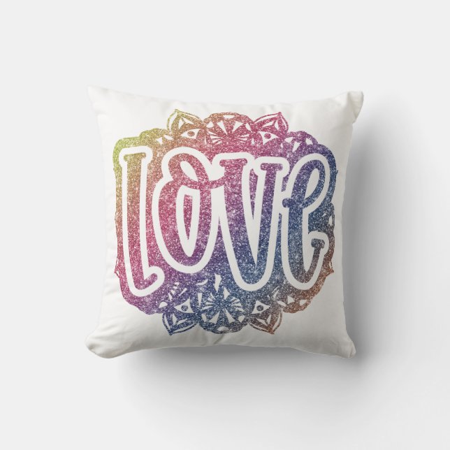 Eleganter Liebe Zitat Glitzer Sparkle Romance Kissen (Vorderseite)