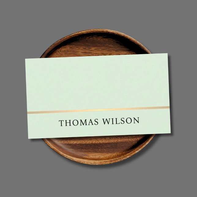 Eleganter Light Green Imitats Gold Line Consultant Visitenkarte (Von Creator hochgeladen)