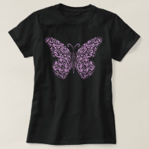 Eleganter Light Pink Blüh Butterfly T - Shirt