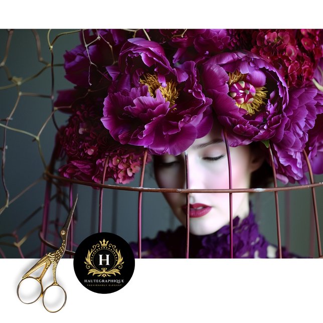 Eleganter Lila Blumenhut Seidenpapier (Von Creator hochgeladen)