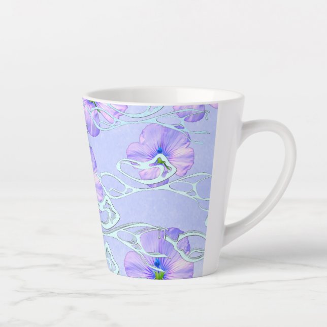 Eleganter Lila Blumenkoffer - Botanische Kunst D Milchtasse (Rechts)