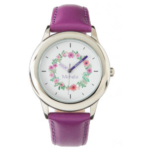 Eleganter Lila Blumenwald - Frauenwache Armbanduhr