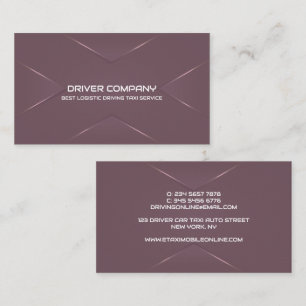 Eleganter Lila Chauffeur Visitenkarte