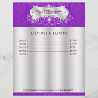 Eleganter Lila Damask Swirl Flyer