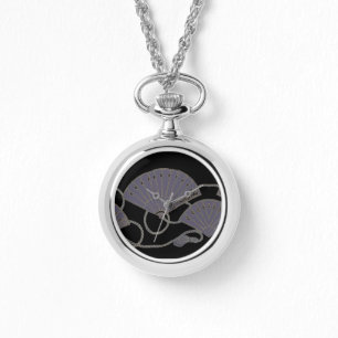 Eleganter lila Fächer Armbanduhr