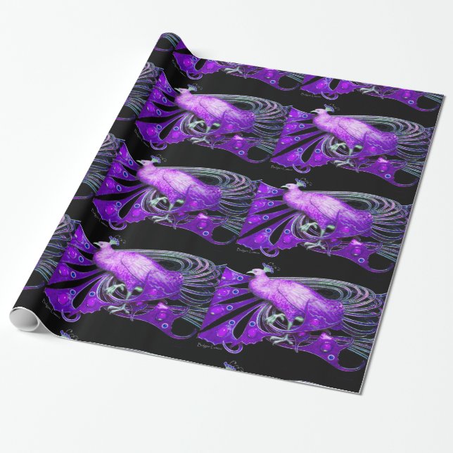 ELEGANTER LILA FRIEDEN MIT GEM STONEN GESCHENKPAPIER (Ungerollt)