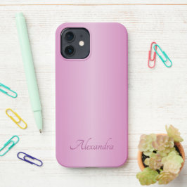 Eleganter Lila gebürsteter Metallname iPhone 12 Hülle