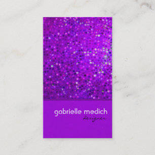 Eleganter lila Glitter Visitenkarte
