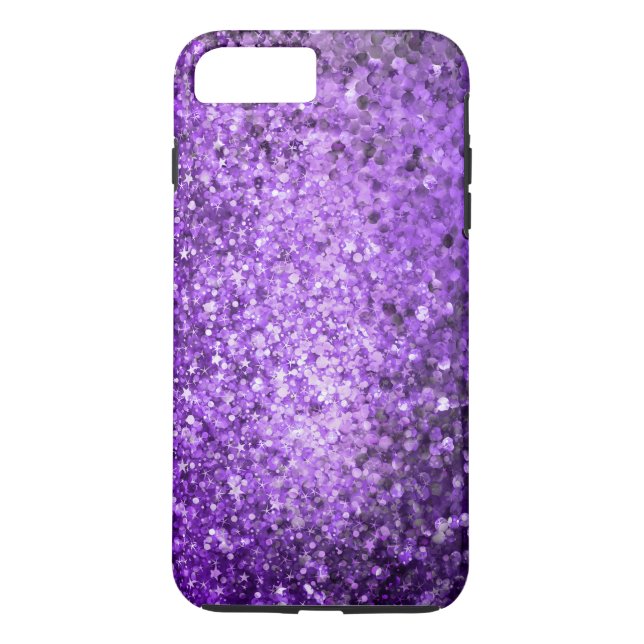 Eleganter Lila Glitzer & Glitzern Case-Mate iPhone Hülle (Rückseite)