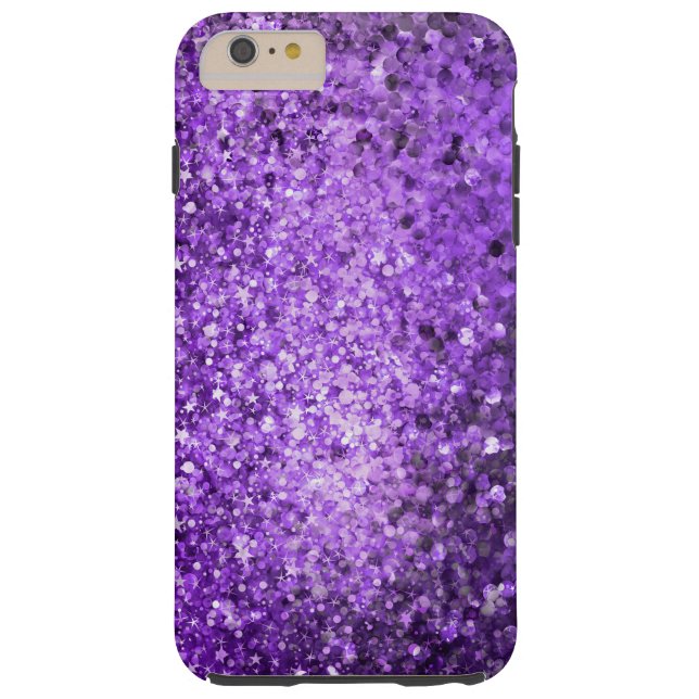 Eleganter Lila Glitzer & Glitzern Case-Mate iPhone Hülle (Rückseite)