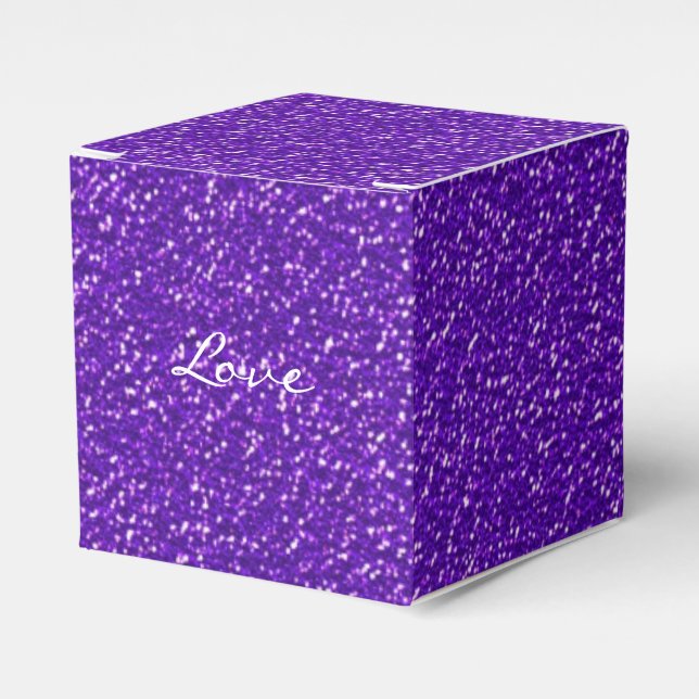 Eleganter Lila Glitzer Look Texture Geschenkschachtel (Vorderseite)
