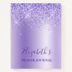 Eleganter Lila Glitzer Prayer Journal Notizbuch