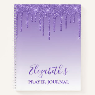 Eleganter Lila Glitzer Prayer Journal Notizbuch