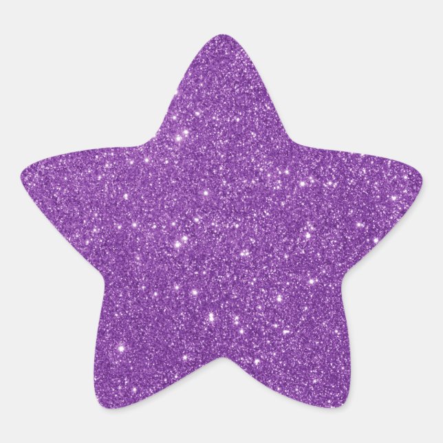 Eleganter Lila Glitzer-Star-Aufkleber Stern-Aufkleber (Vorderseite)