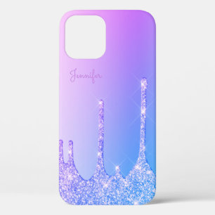Eleganter lila Glitzer Tropfen Case-Mate iPhone Hülle
