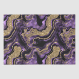 Eleganter Lila & Gold Glitzer Agate Birthday Seidenpapier