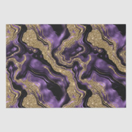 Eleganter Lila & Gold Glitzer Agate Birthday Seidenpapier