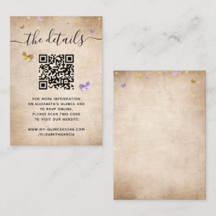 Eleganter Lila Goldbarren-UAWG QR-Code Begleitkarte