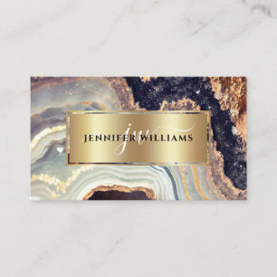 Eleganter Lila Goldmarble Agate Geode QR Code Visitenkarte