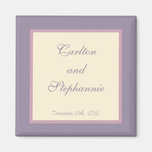 Eleganter lila Hochzeitsmagnet als Geschenk Magnet