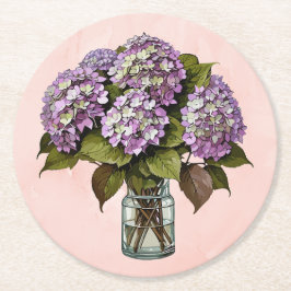 Eleganter Lila Hydrangea Blume Paper Untersetzer