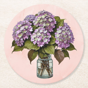 Eleganter Lila Hydrangea Blume Paper Untersetzer
