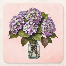 Eleganter Lila Hydrangea Blume Paper Untersetzer