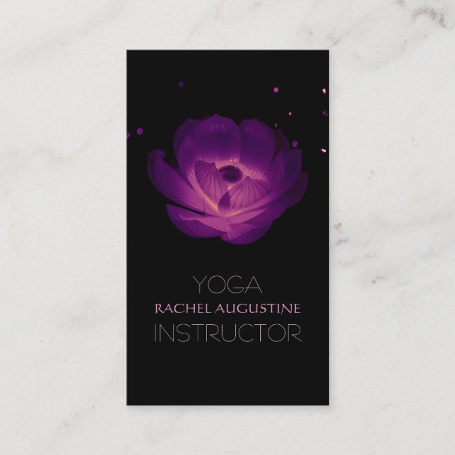 Eleganter, Lila Lotus Yoga Instruktor Visitenkarte (Vorderseite)