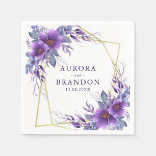 Eleganter Lila Rahmen mit geometrischer Form Serviette