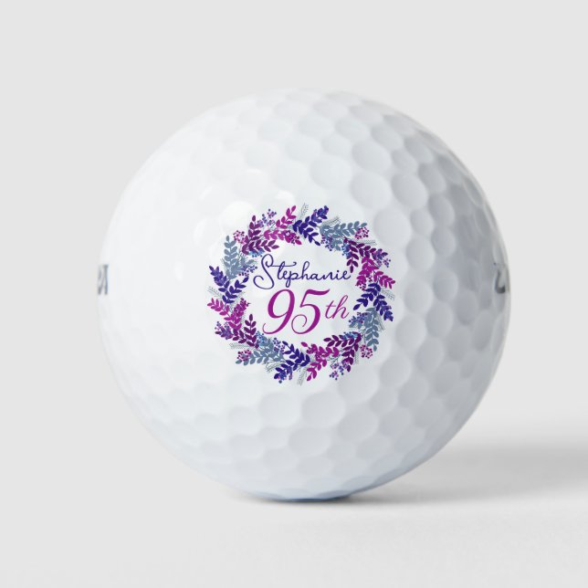 Eleganter Lila rosa Kraut 95. Geburtstag Golfball (Vorderseite)