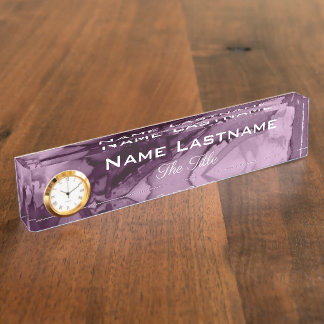 Eleganter lila schwarzer Marmor Namensplakette