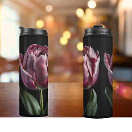 "Eleganter Lila Tulip" 12 oz. Tumbler Thermosbecher