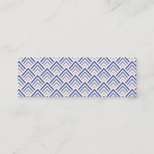 Eleganter lila und aquamariner geometrischer mini visitenkarte