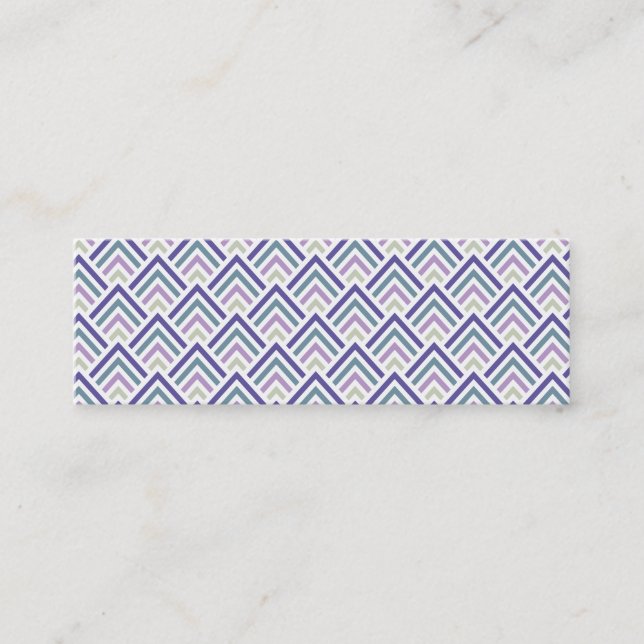 Eleganter lila und aquamariner geometrischer mini visitenkarte (Vorderseite)