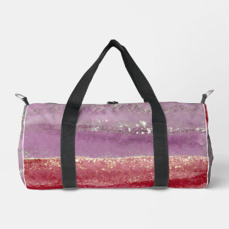 Eleganter lila und goldener Glitter Duffle Bag