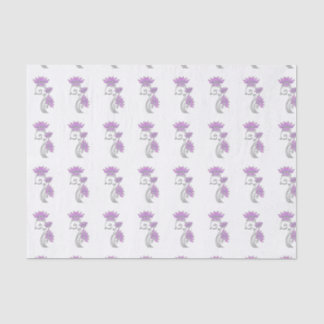 Eleganter Lila- und Silberblütenschmuck Seidenpapier