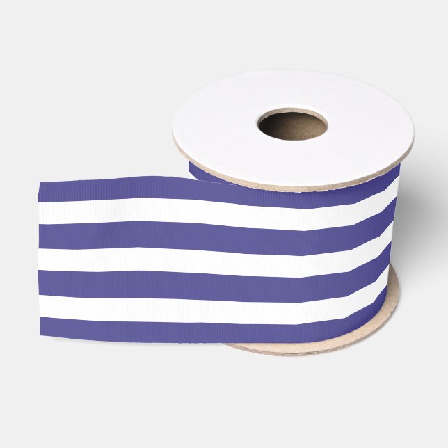 Eleganter Lila und weißer Streifen Ripsband (Spule)