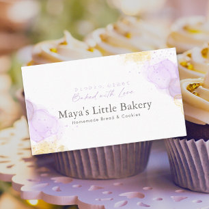 Eleganter lila Wasserfarben-Bäckerei-Pâtisserie-Ch Visitenkarte