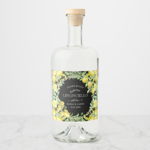 Eleganter Limoncello-Zitronenstrauß Alkoholflaschenetikett