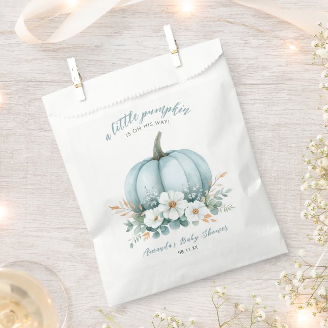 Eleganter Little Pumpkin on Say Boy Baby Shower Geschenktütchen (Ausgeschnitten)