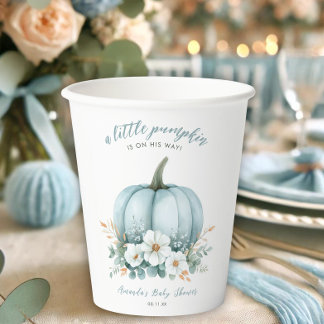 Eleganter Little Pumpkin on Say Boy Baby Shower Pappbecher